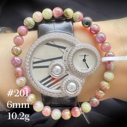 Watermelon Tourmaline Bracelet｜WANAVI Natural Crystal Collector's Bracelet, Designer Energy Jewelry